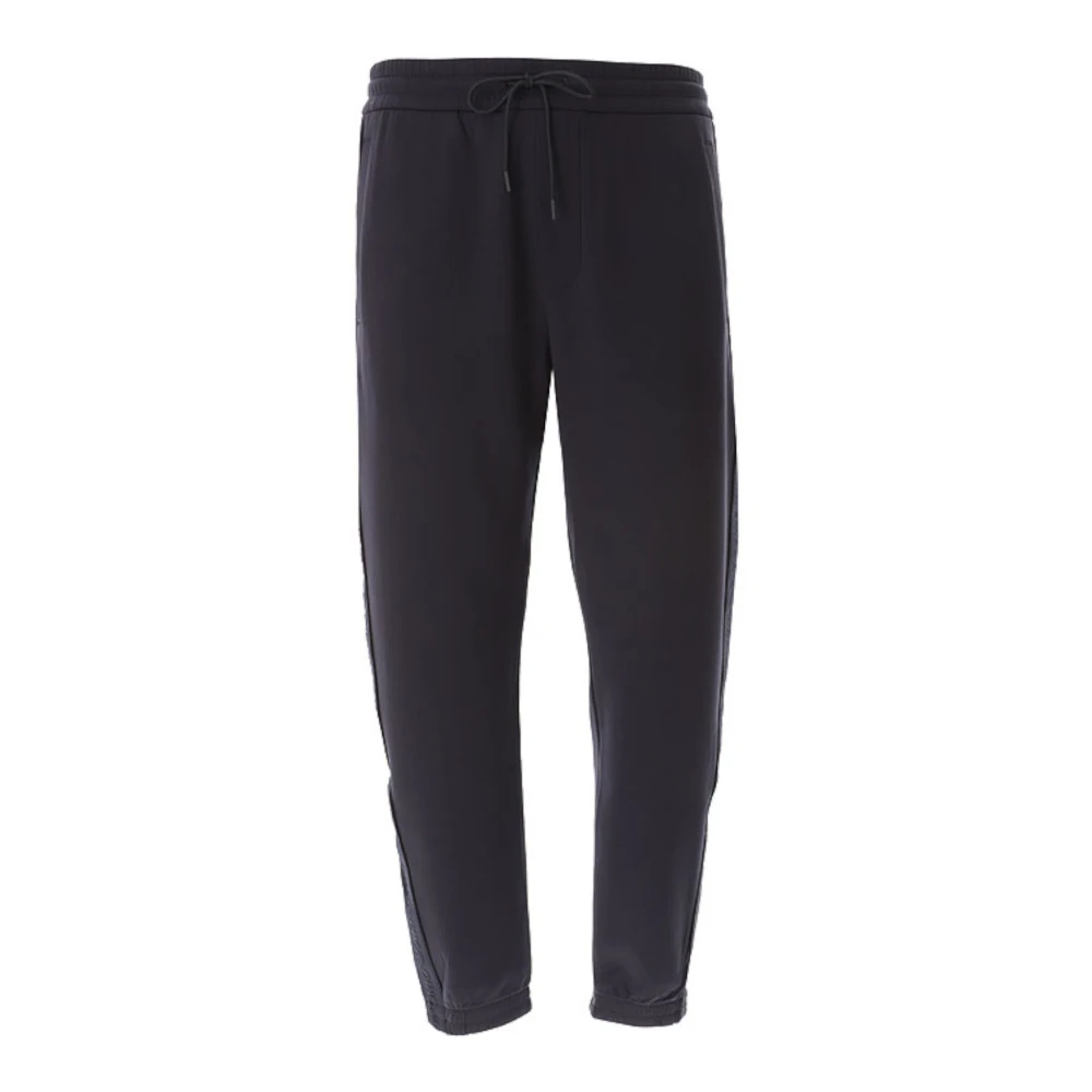 Emporio Armani Navy Blauw Logo Jogger Broek Blue Heren