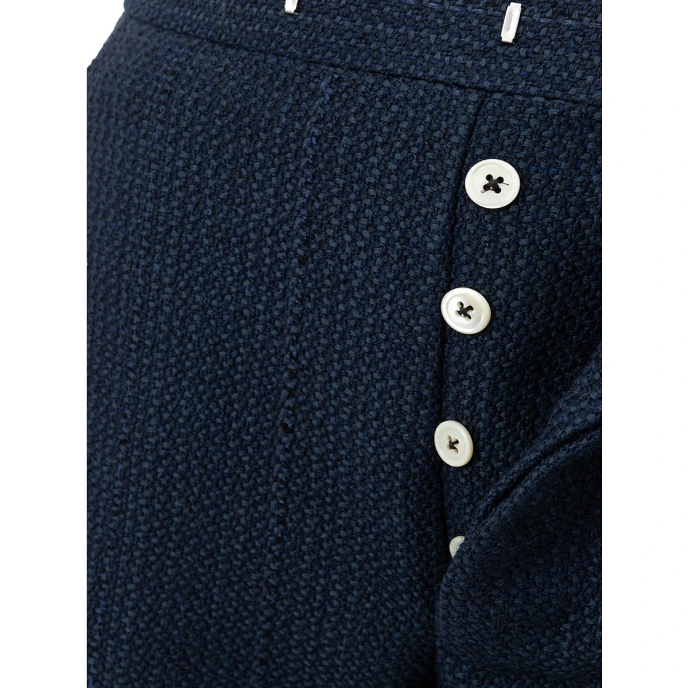 Thom Browne Blauwe Tweed Broek Blue Heren