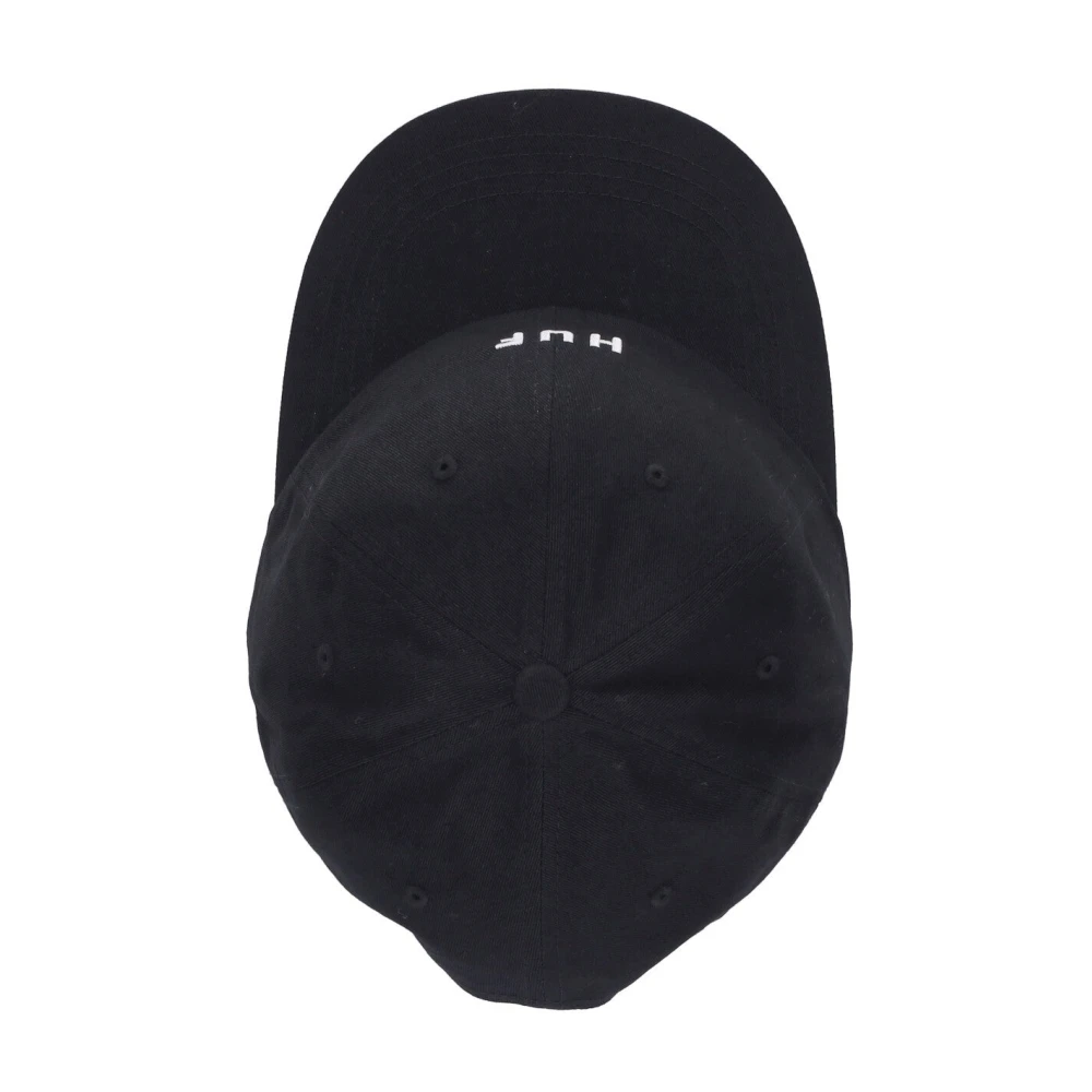 HUF Zwarte Gebogen Klep Pet 6 Panel Black Heren