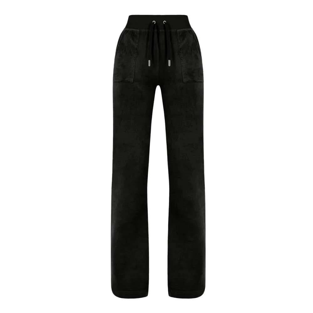 Juicy Couture Zwarte Fluwelen Broek met Zakken Black Dames