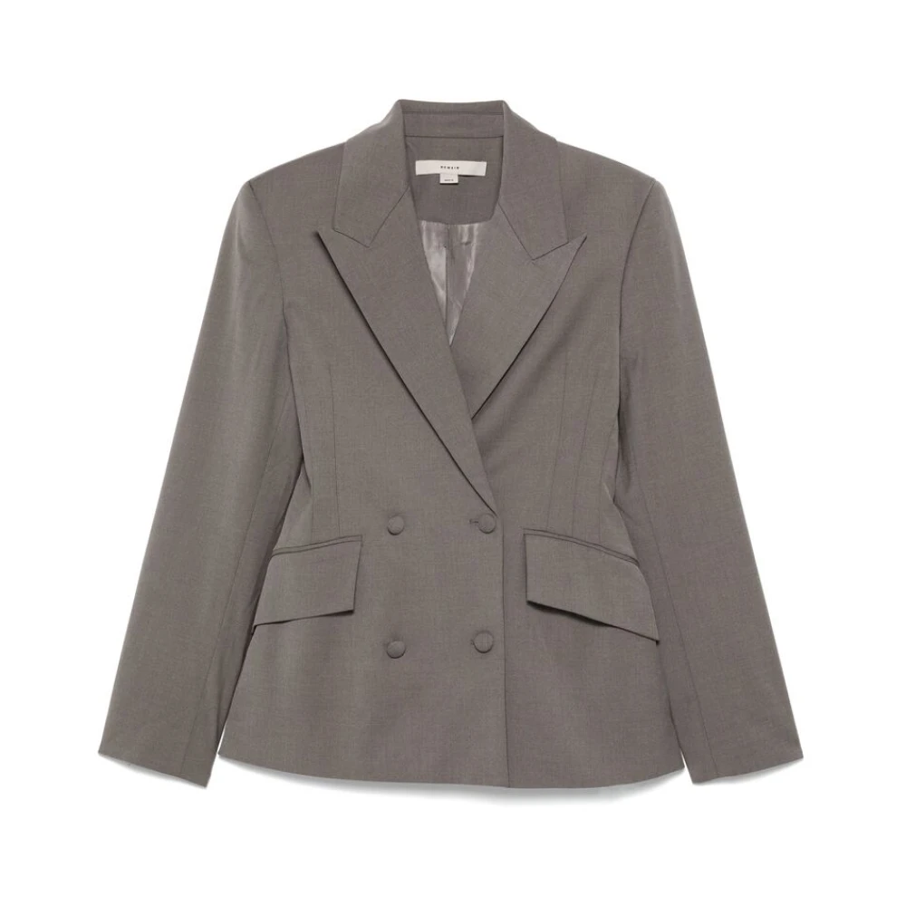 Remain Birger Christensen Grijze Jas met Voorzakken Gray Dames