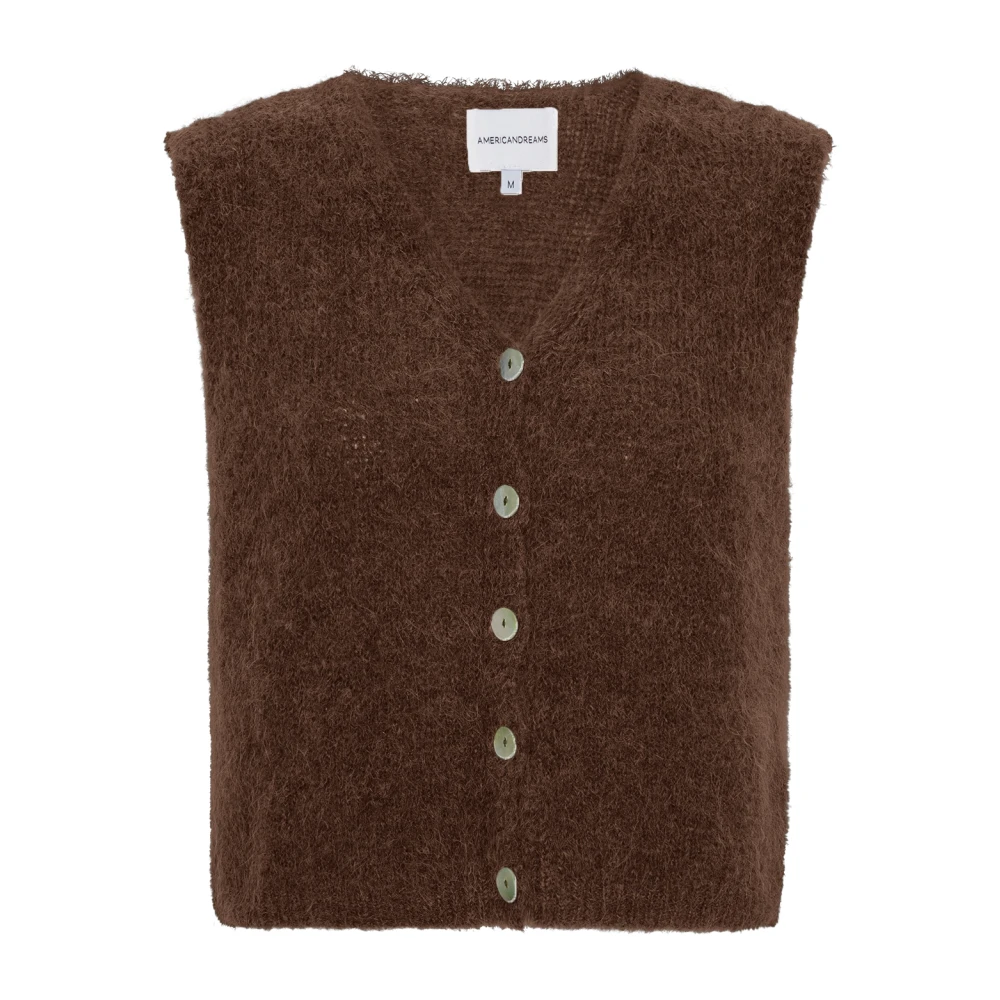 American Dreams Alpaca Suri Wol Blend Vest Gray Dames