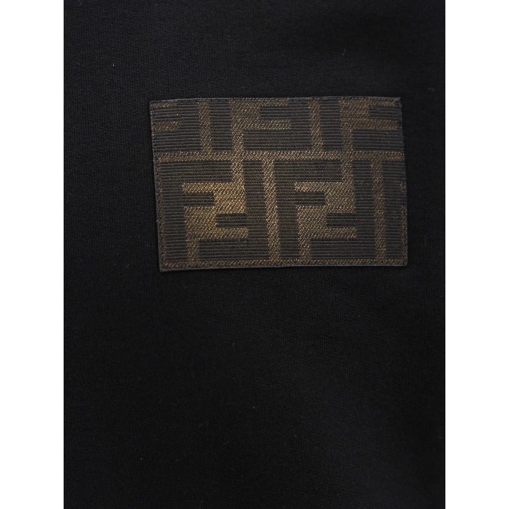 Fendi Katoenen sweatshirt met FF-patch Black Heren