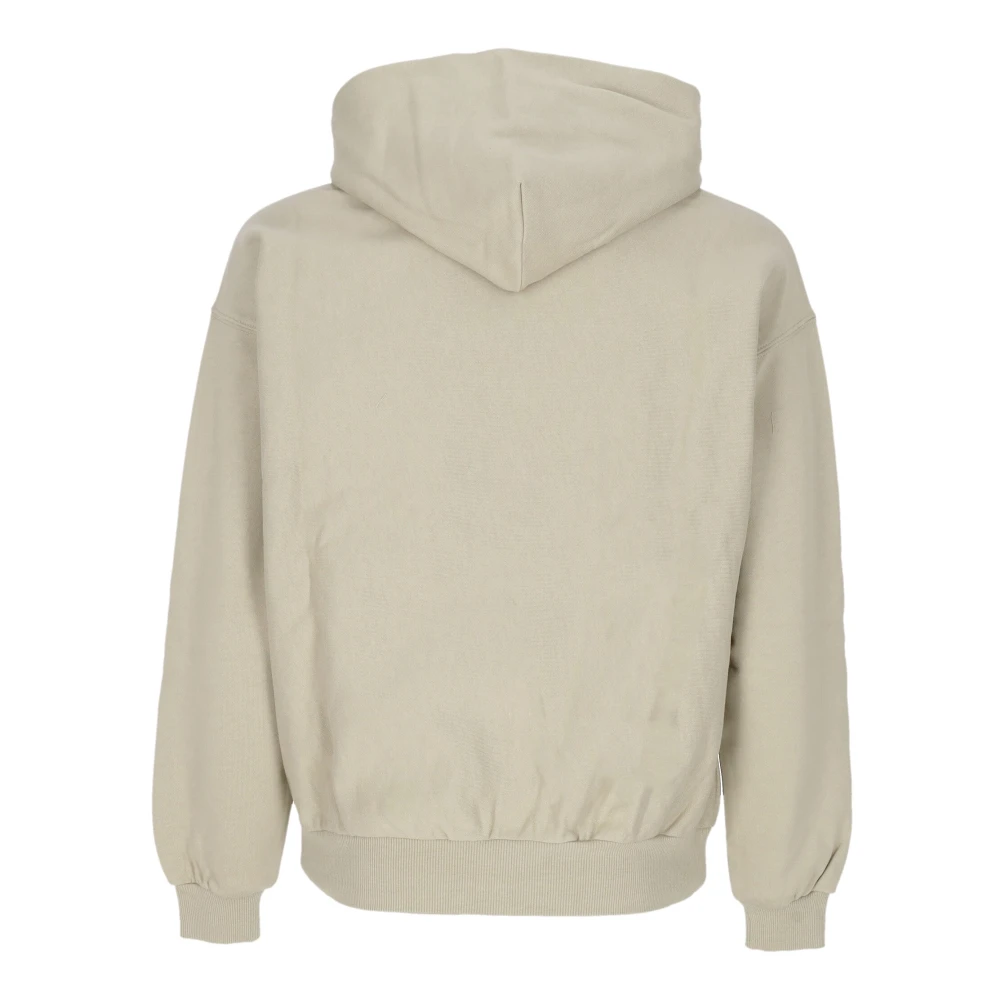 HUF Logo Applique Hooded Fleece Sweater Beige Heren