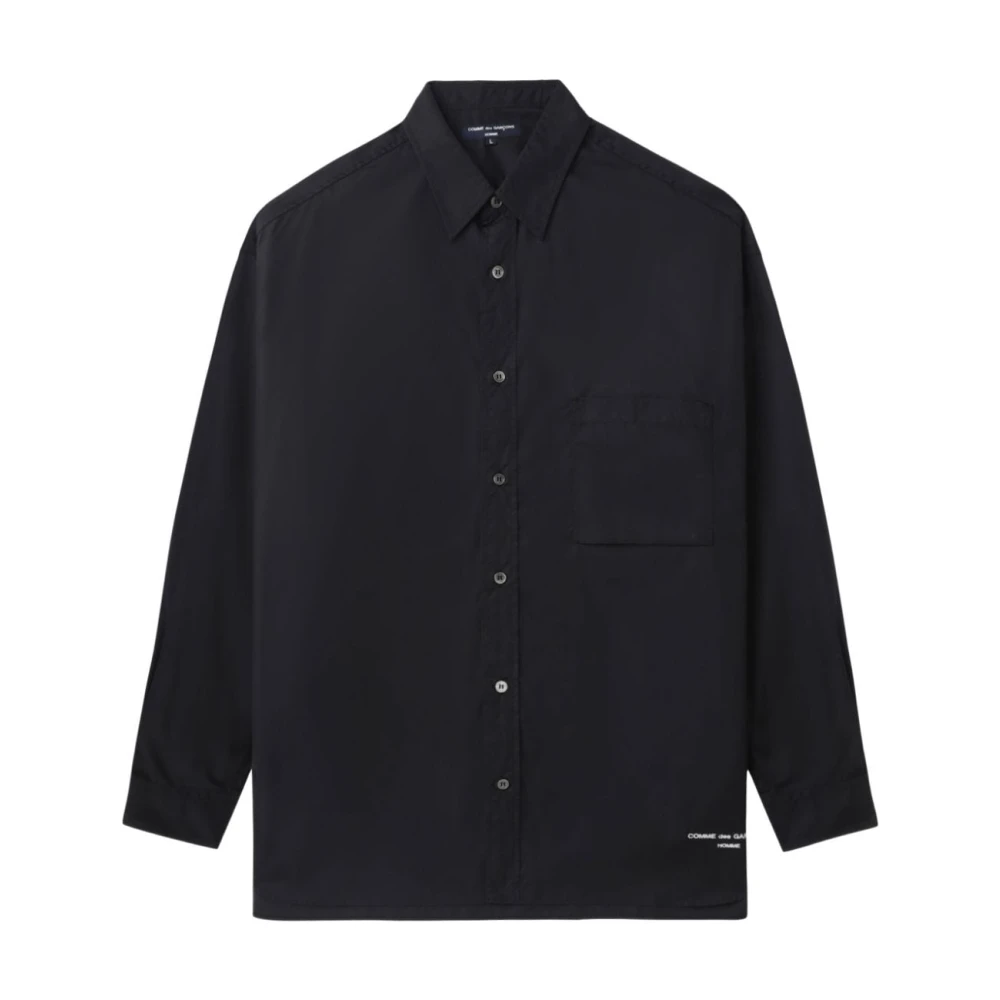 Comme des Garçons Zwarte Katoenen Klassieke Shirt met Logo Black Heren