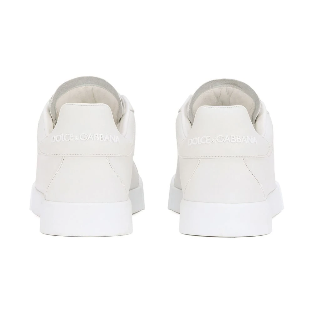 Dolce & Gabbana Witte Leren Sneakers voor Dames White Dames