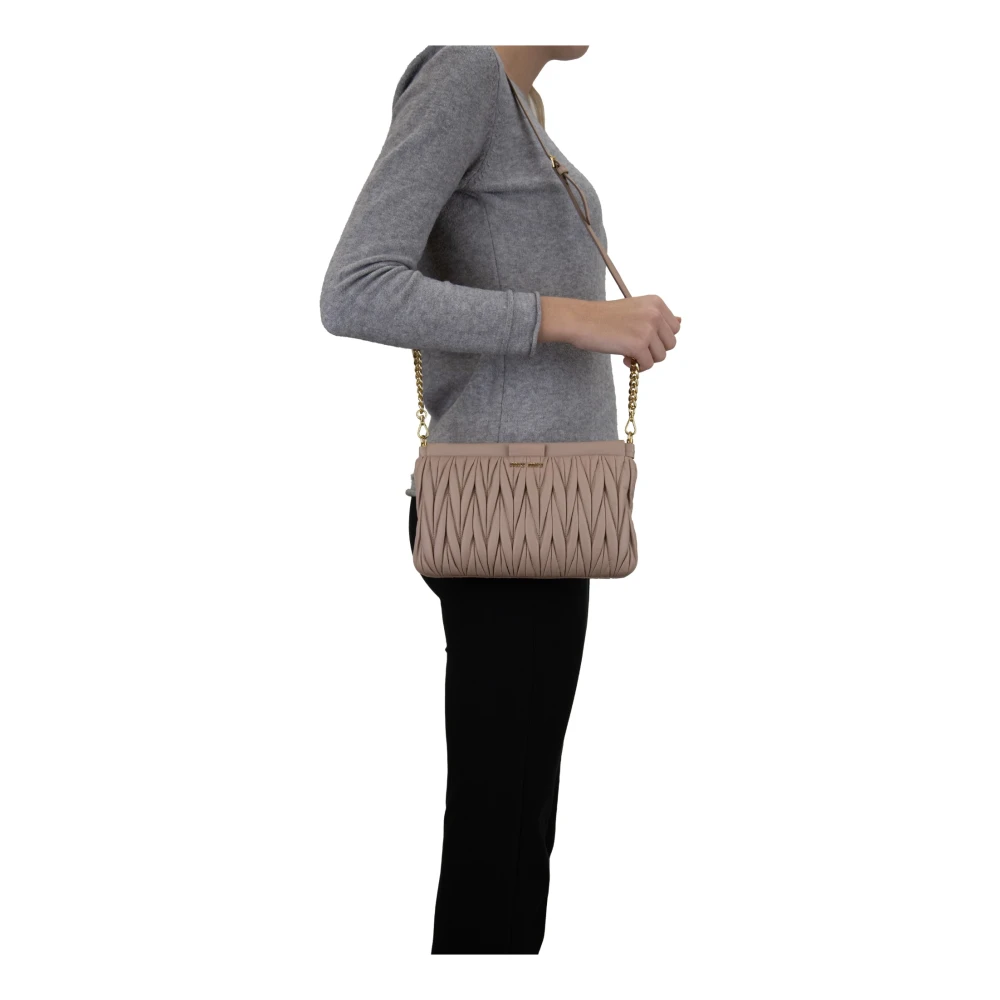 Miu Leren Dames Schoudertas Magneetsluiting Beige Dames