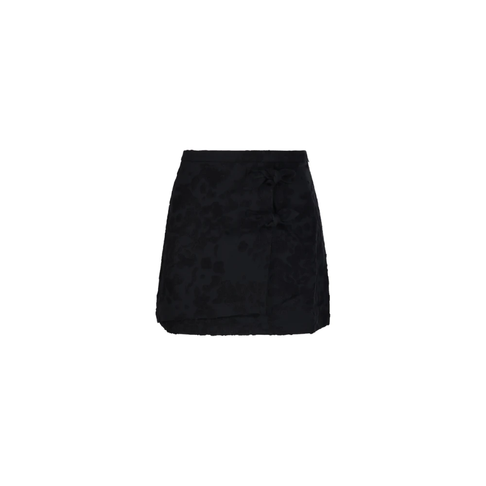 Ganni Zwarte Boucle Jacquard Mini Rok Black Dames