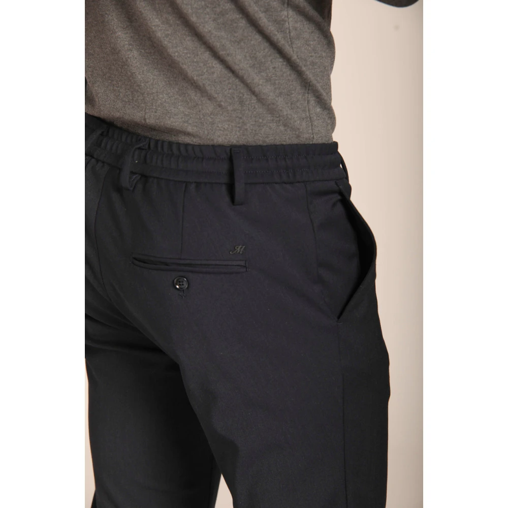 Mason's Slim Fit Wol Chino Broek Blue Heren