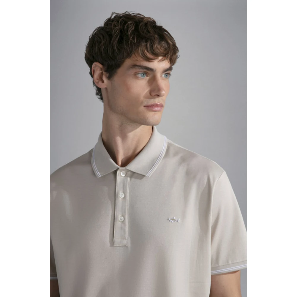 PAUL & SHARK Katoenen Polo Shirt Klassieke Stijl Beige Heren