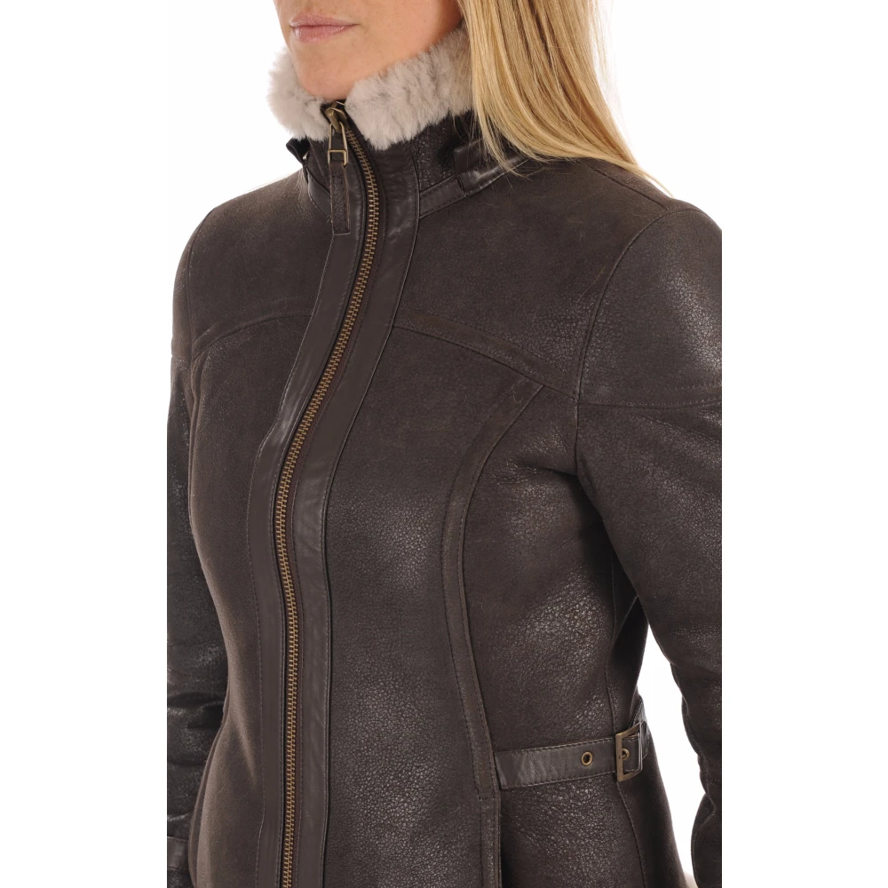 La Canadienne Leren Jack Brown Dames