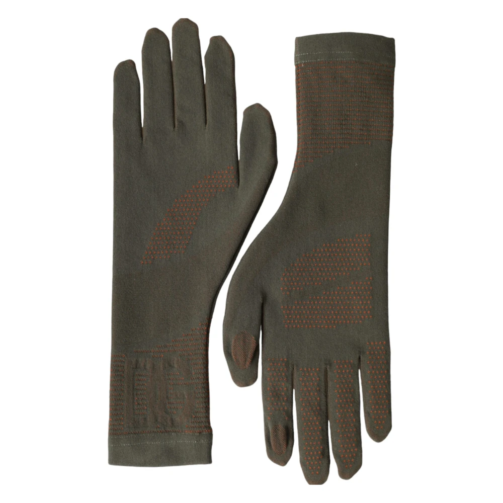 Dolce & Gabbana Bruine Katoenen Stretch Polslengte Handschoenen Brown Heren