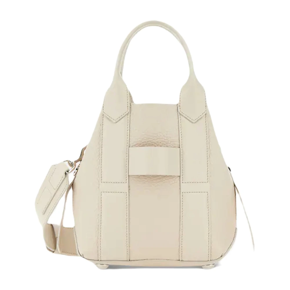 Hogan Witte Dames Shopper met Leren Inzetstukken White Dames