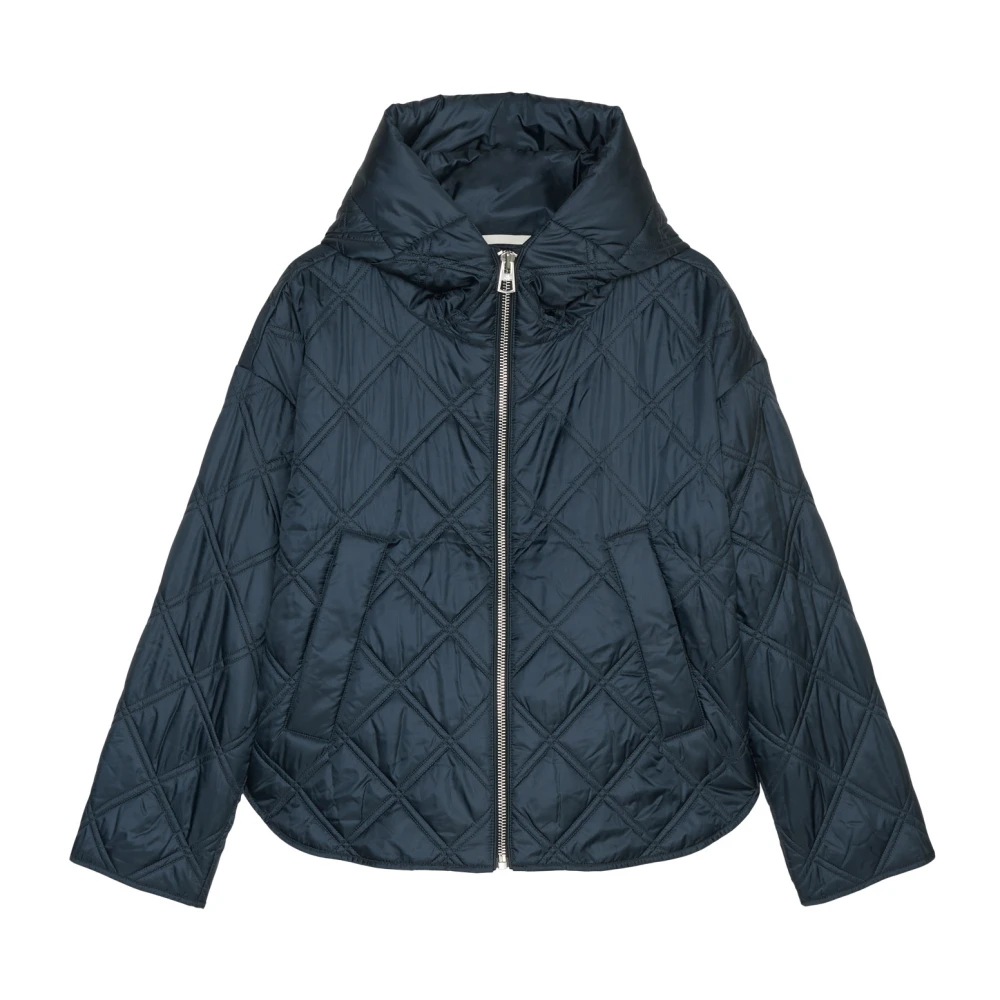 Marc O'Polo Gewatteerde jas met capuchon in een relaxte capestijl Blue Dames