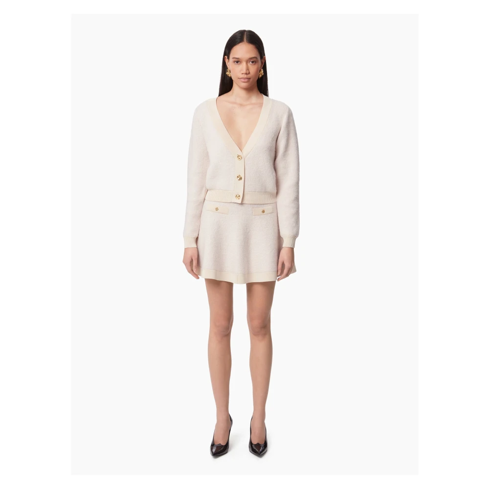 Nina Ricci Beige Mohair Mini Flared Rok Beige Dames
