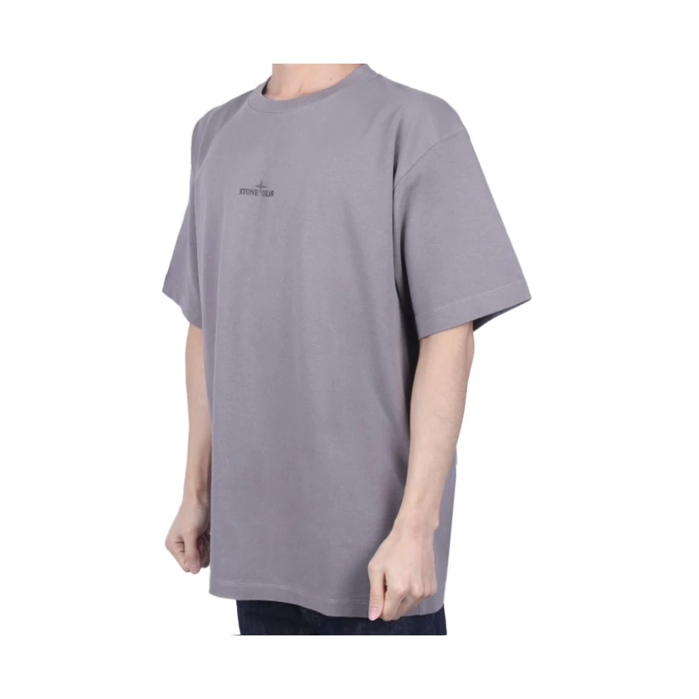Stone Island Faded Logo T-shirt in Dove Grey Gray Heren