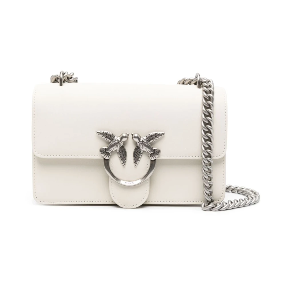 Pinko Witte en Zilveren Schoudertas White Dames