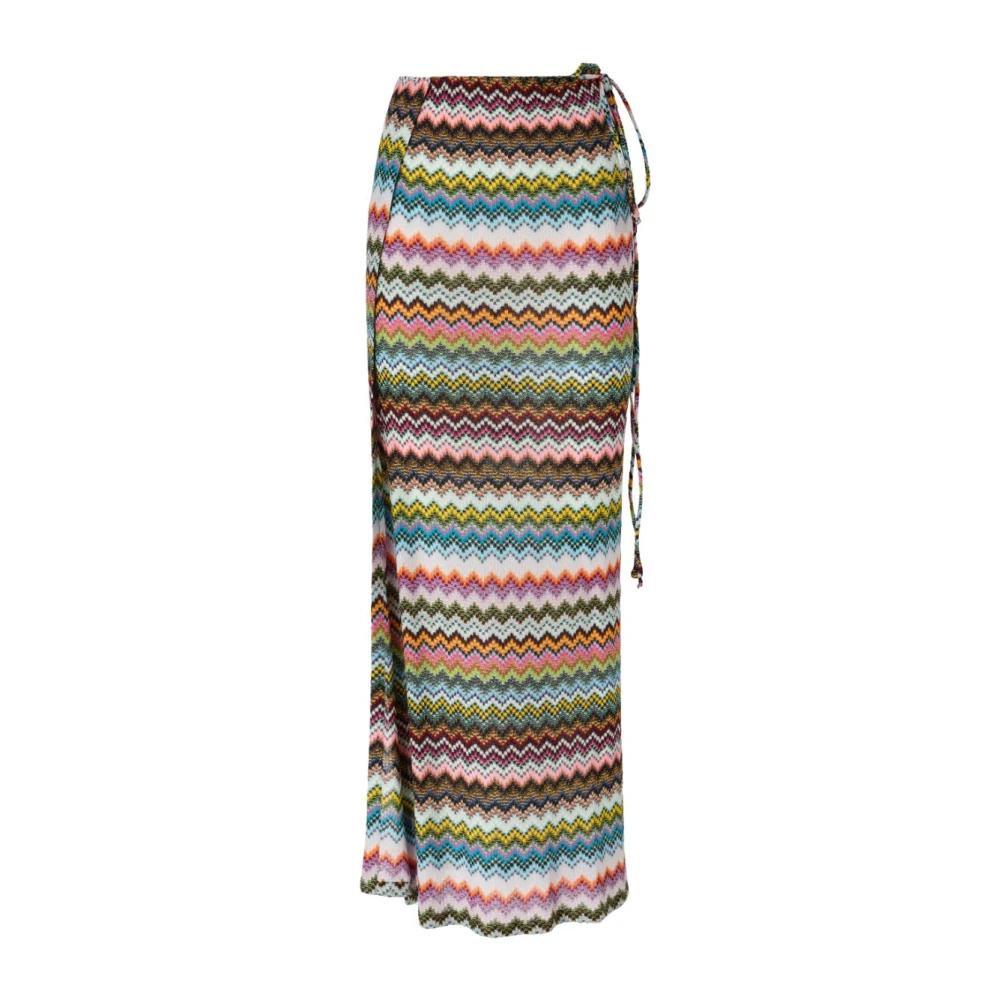 Missoni Kvinno Multicolor Kjolar Dam, M, Zigzag Wrap Skirt