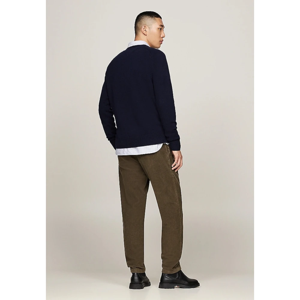 Tommy Hilfiger Lamswol Crew Neck Sweater Blue Heren