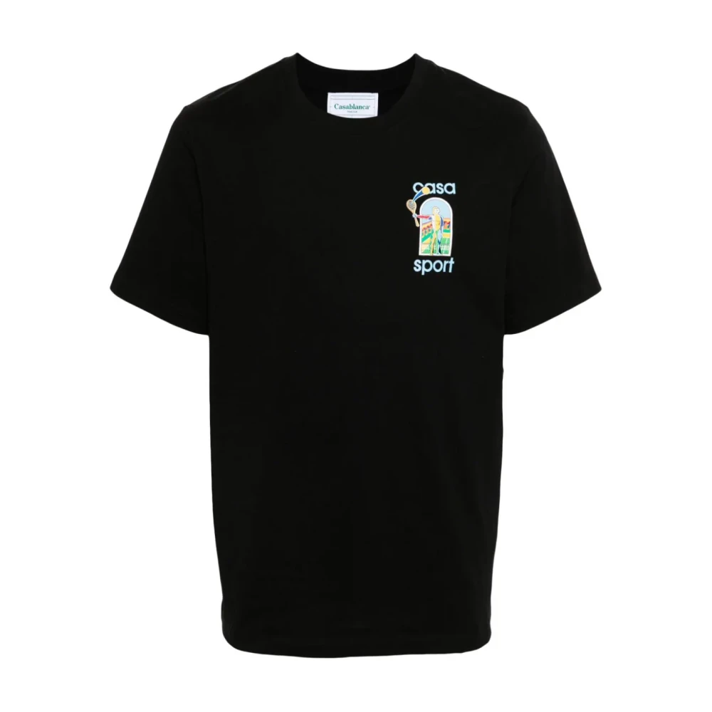 Casablanca Zwarte Biologisch Katoenen T-shirts en Polos Black Heren
