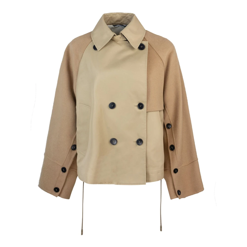 Max Mara Bruine Wollen Jas Brown Dames