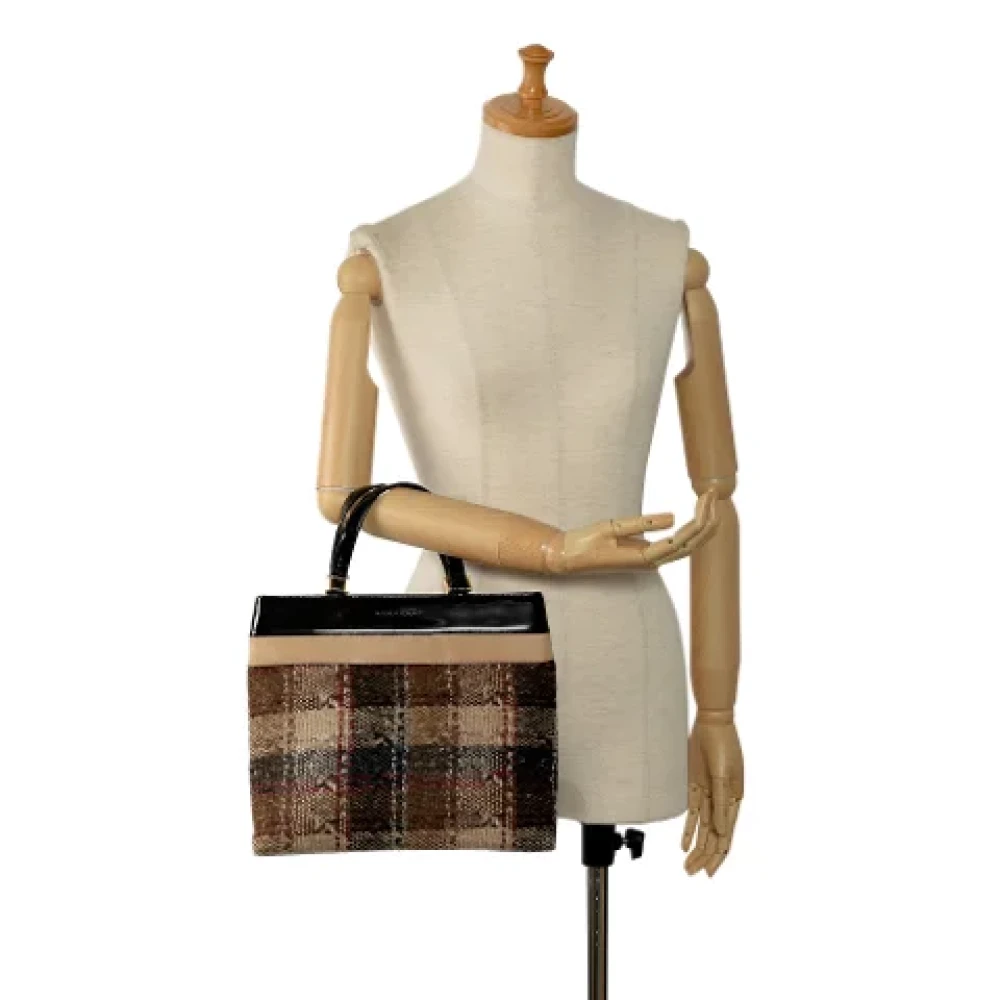 Burberry Vintage Pre-owned Wool handbags Brown Dames