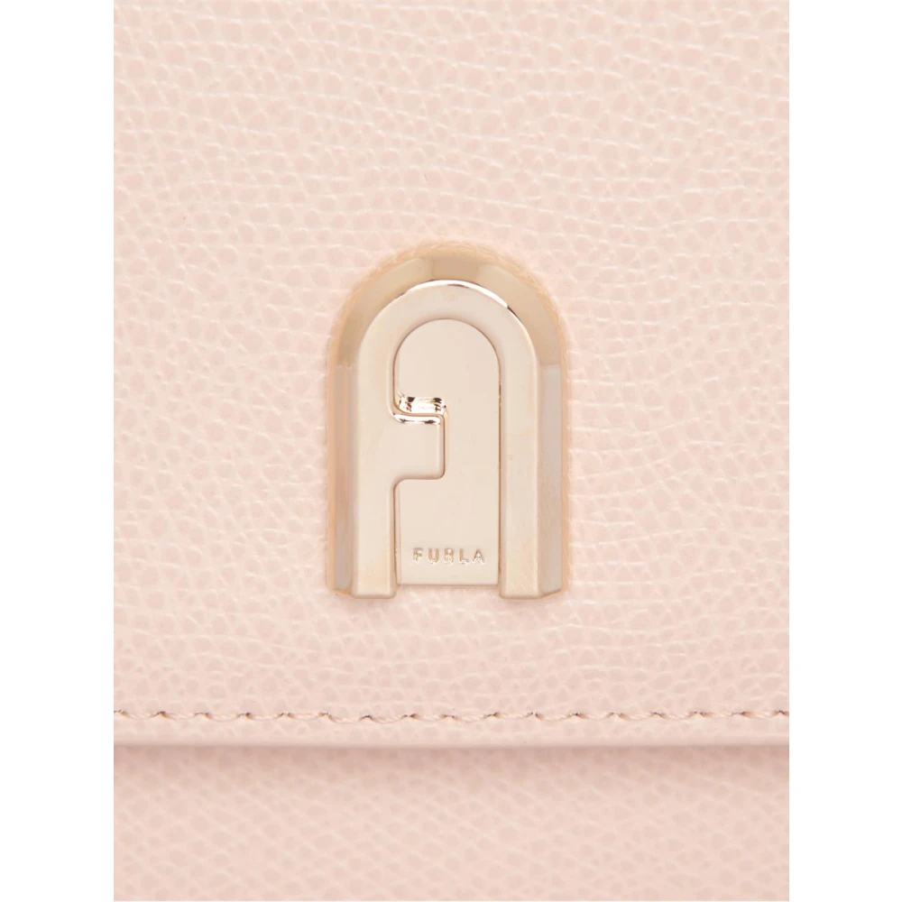 Furla Mini Crossbody Tas met Logo Plaque Pink Dames