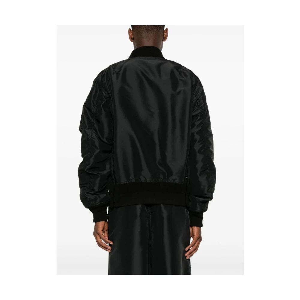 Sacai Zwarte Logo Patch Bomberjas Black Heren