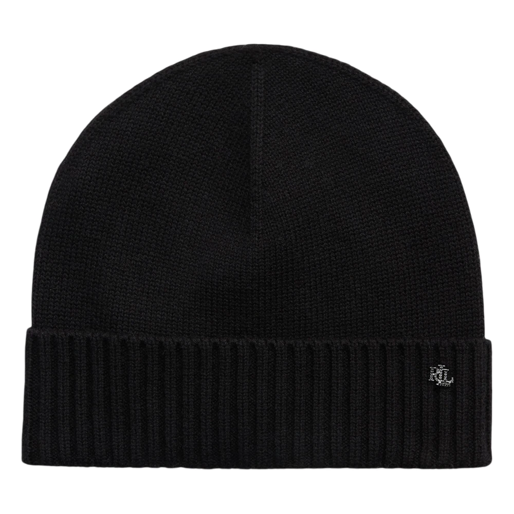 Ralph Lauren Zwarte Wollen Blend Beanie Mutsen Black Dames