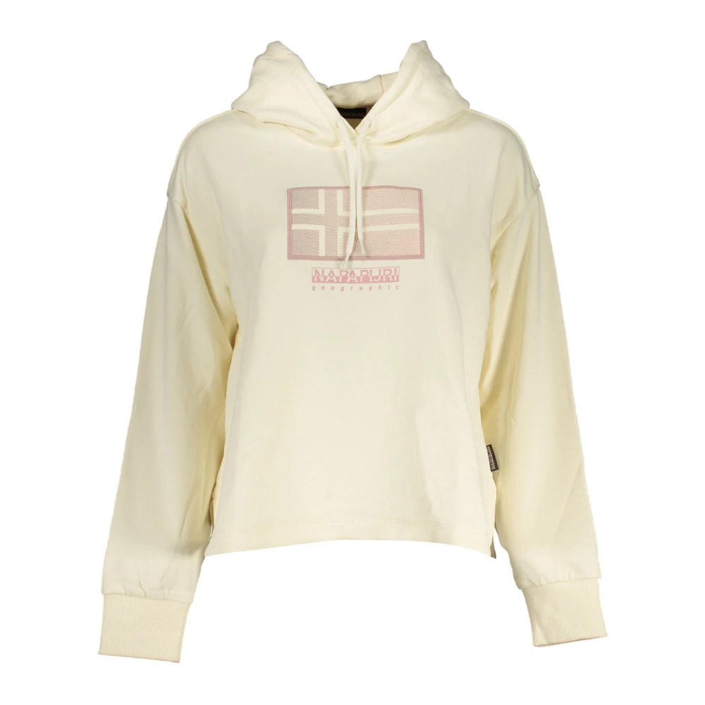 Napapijri Hoodie Wit Geborduurd Logo White Dames