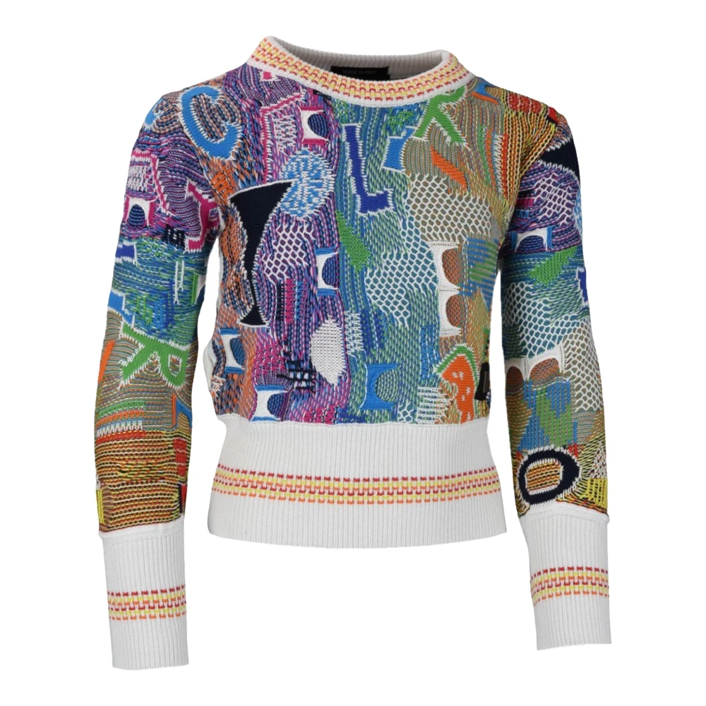 Carlo Colucci Girls Multicolor Allover Jumper With Pattern - Kids Knitwear - 7 Y - Kids
