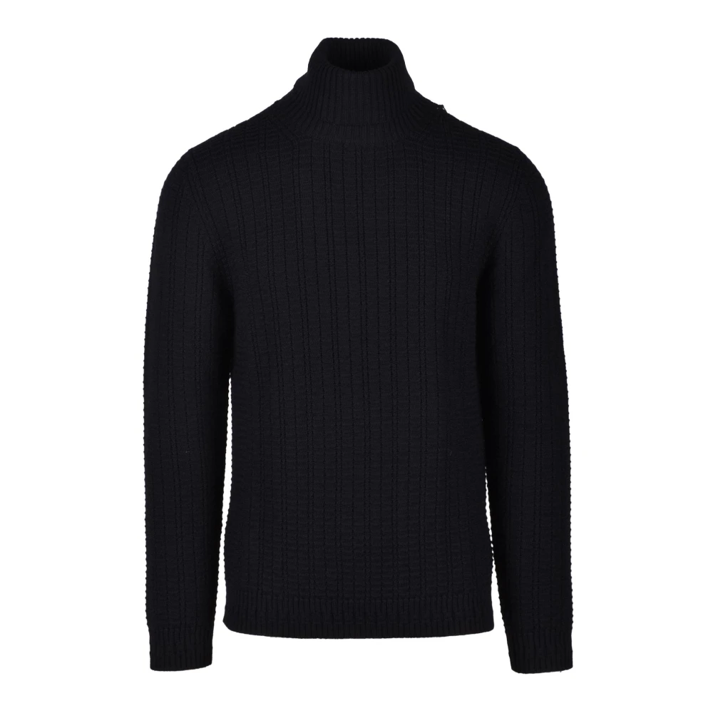 Alpha Studio Merino wollen trui Black Heren