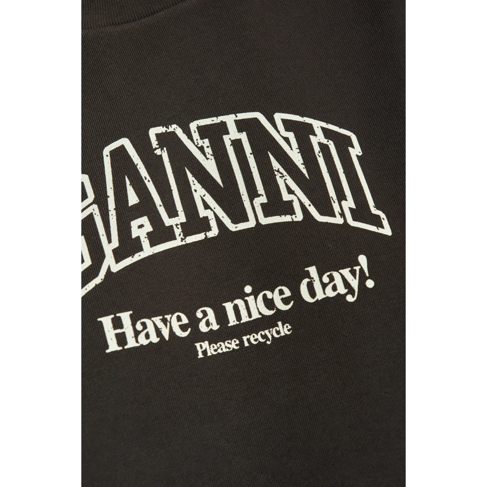 Ganni Sweatshirt met logo Gray Dames