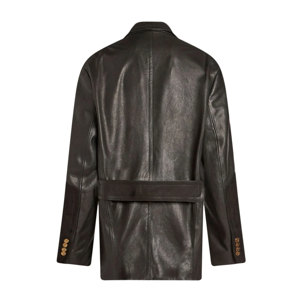 ETRO Leather Jackets Black Dames