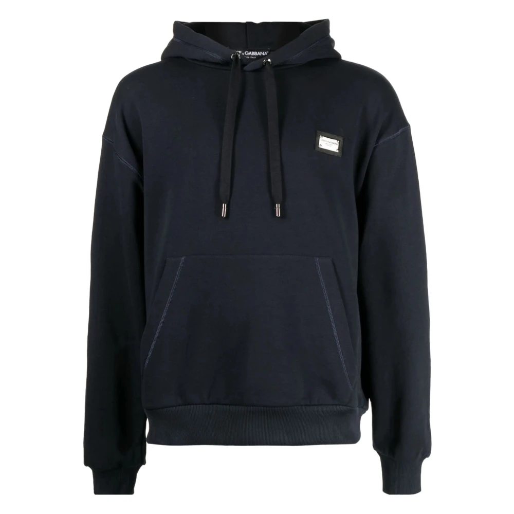 Dolce & Gabbana Blauwe Hoodie Essential Blue Heren