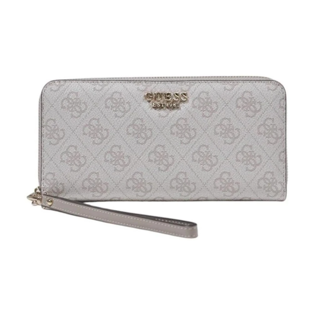 Guess Chique Zip Wallet met Stijlvolle Print Beige Dames