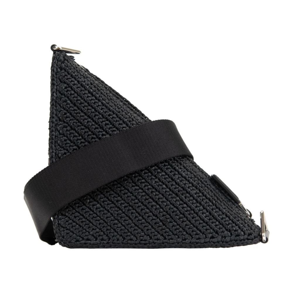 Prada Stijlvolle schoudertas met rits Black Dames