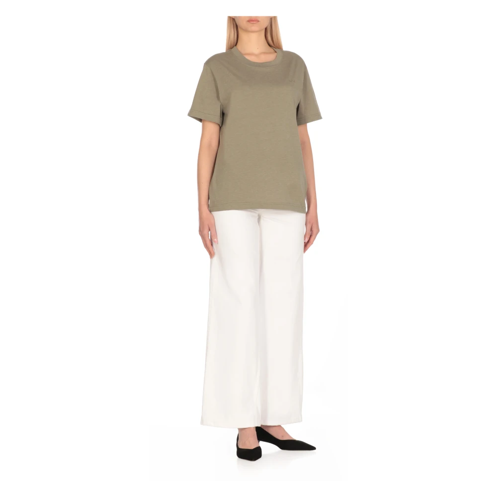 A.p.c. Groene Katoenen Crewneck T-shirt voor Vrouw Green Dames
