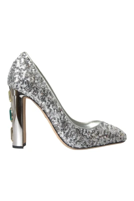 Silver Paljett Kristall Klackar Pumps