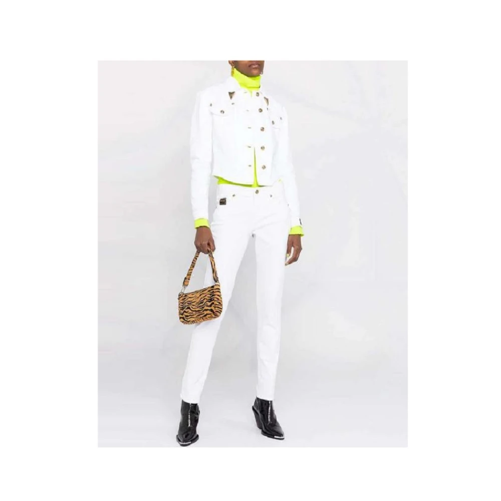 Versace Jeans Couture Slim Fit Denim Jeans White Dames