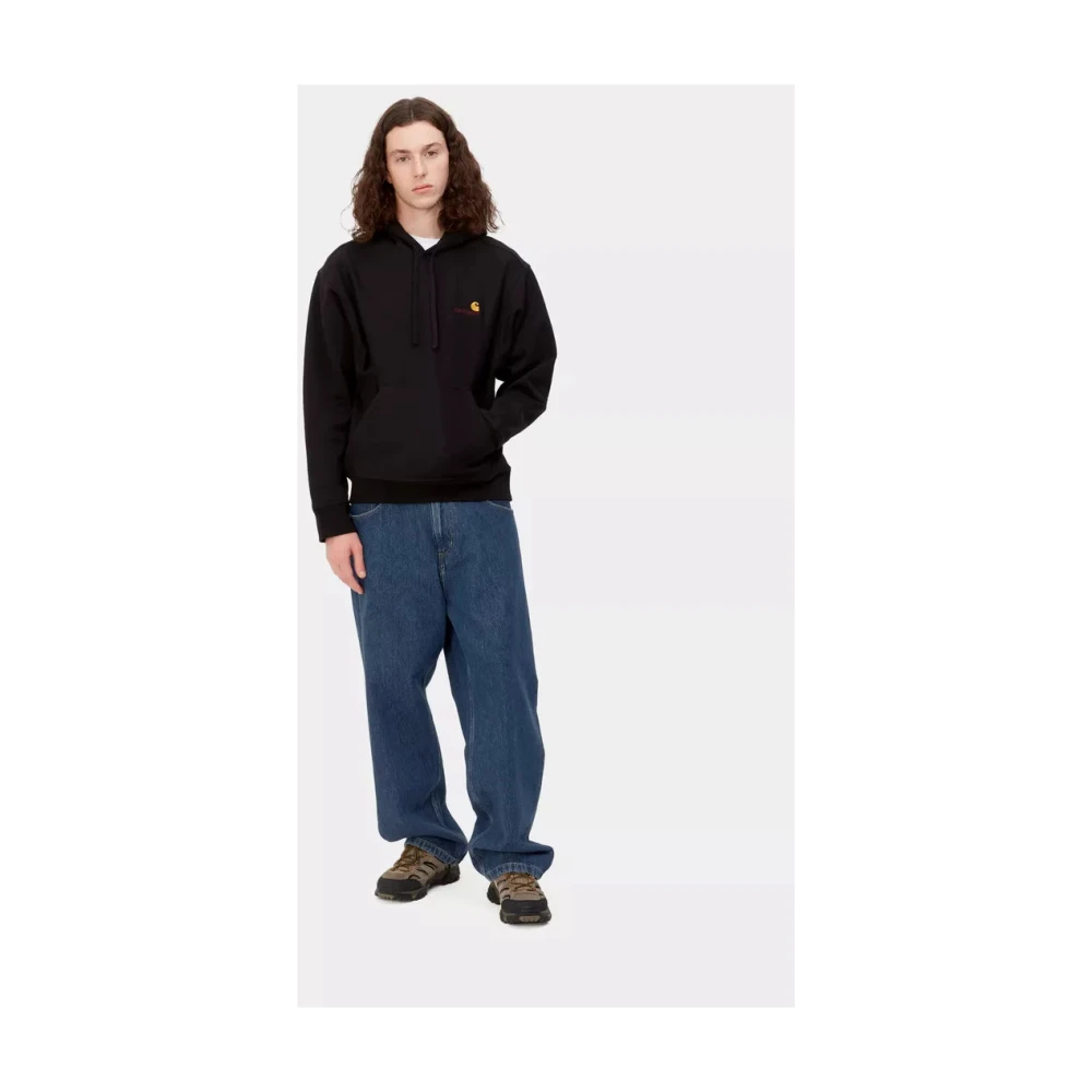 Carhartt WIP Ruimvallende Straight Fit Denim Broek Blauw Blue Dames