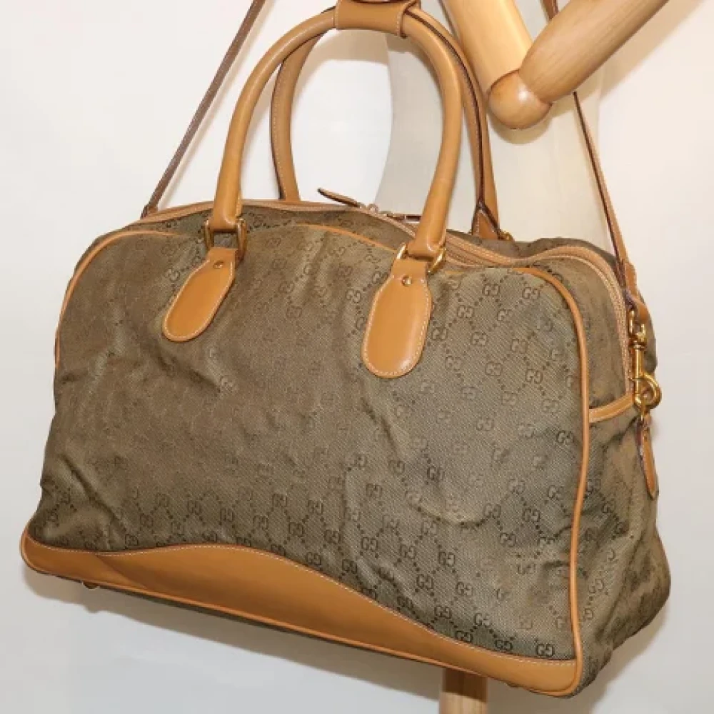 Gucci Vintage Pre-owned Canvas travel-bags Green Dames