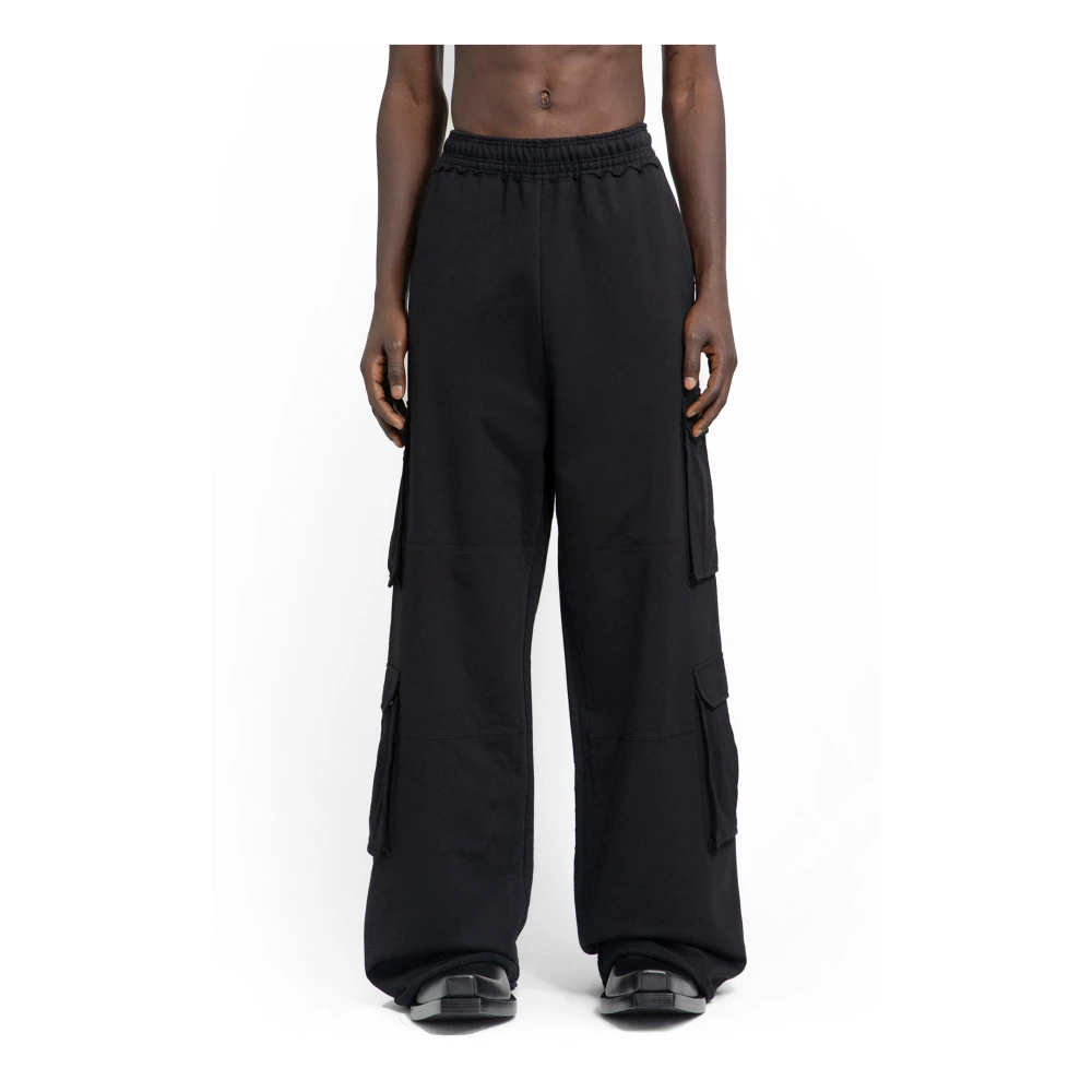 Vetements Zwarte Cargo Sweatpants Oversized Vloerlengte Black Heren