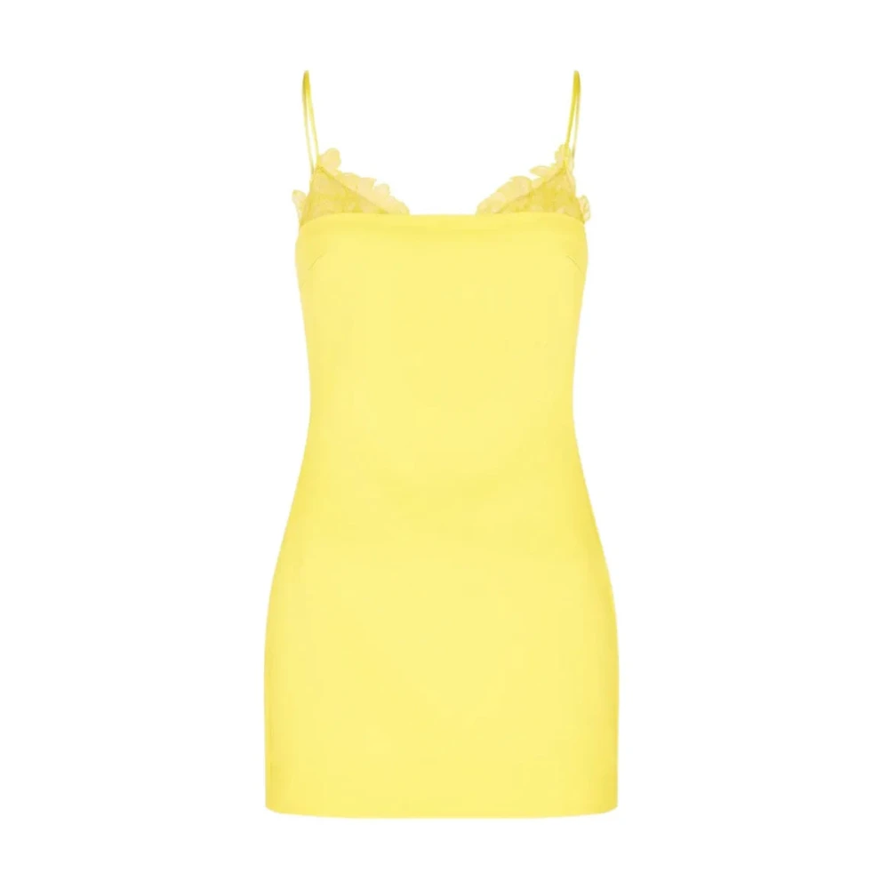 David Koma Women's Yellow Lace Trim Detail Mini Dress - Short Dresses - Xs - Dresses