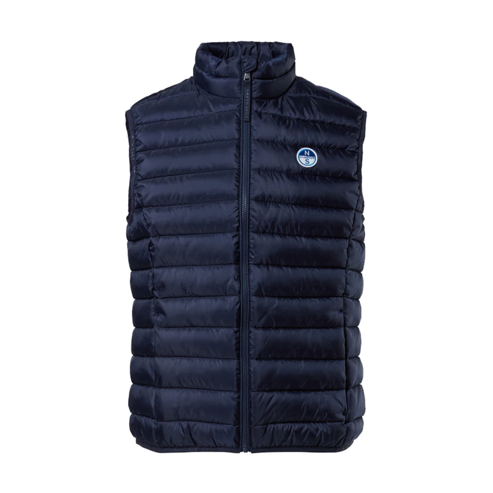 North Sails Blauwe Mouwloze Trui Skye Blue Heren