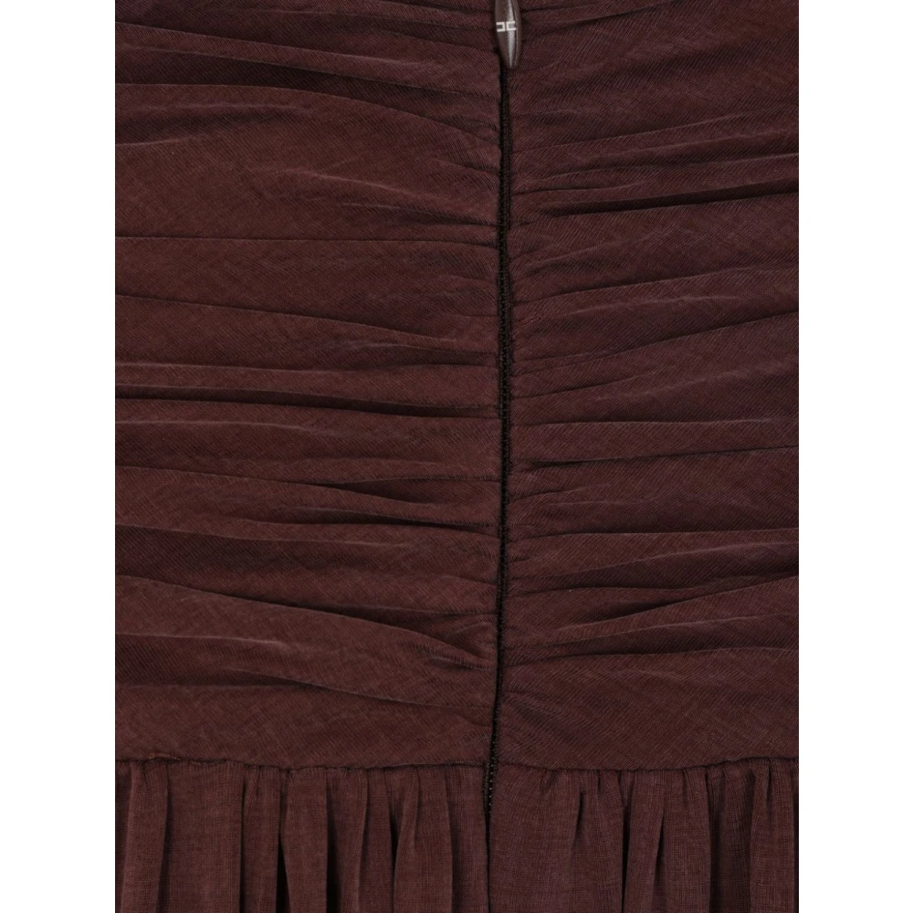 Elisabetta Franchi Bruine Jurk voor Vrouwen Elegante Stijl Brown Dames