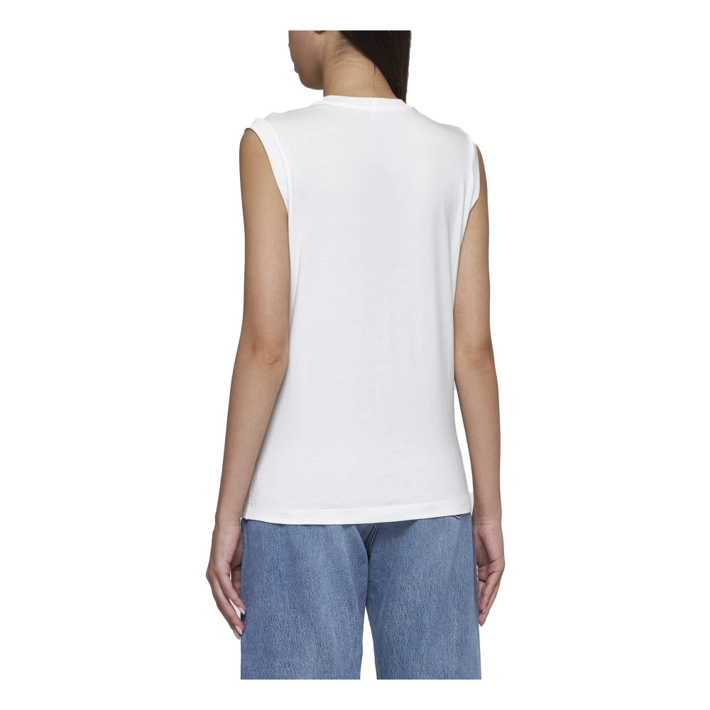 TotêMe Beige Mouwloze Top Met Ronde Hals White Dames