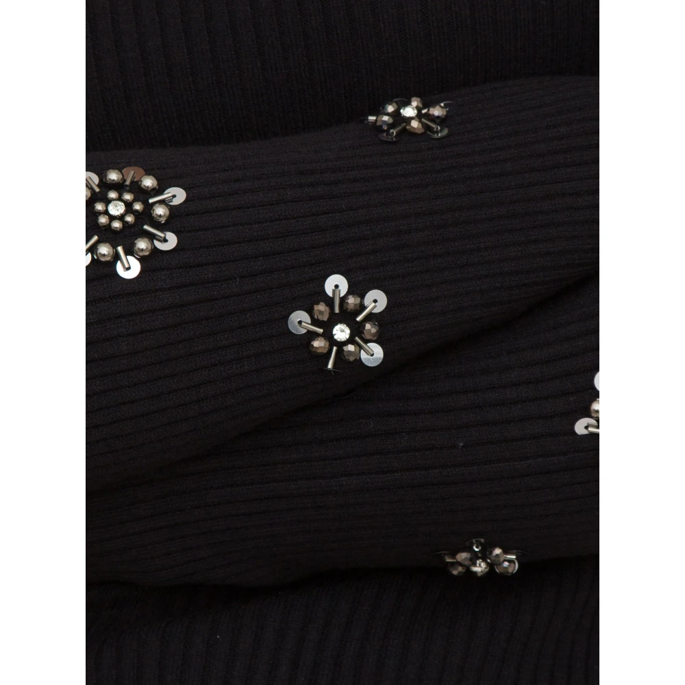 Twinset Zwarte Gebreide Coltrui Black Dames