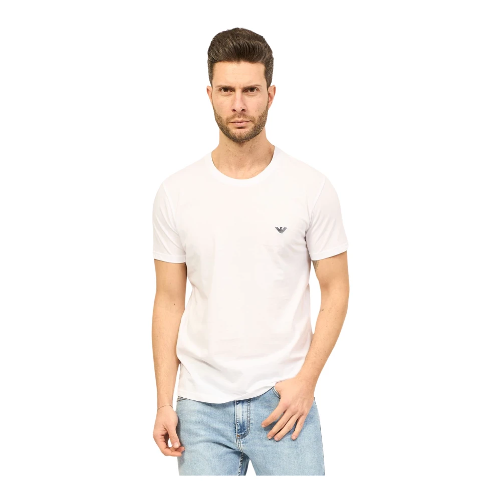 Emporio Armani Casual Katoenen T-Shirt White Heren