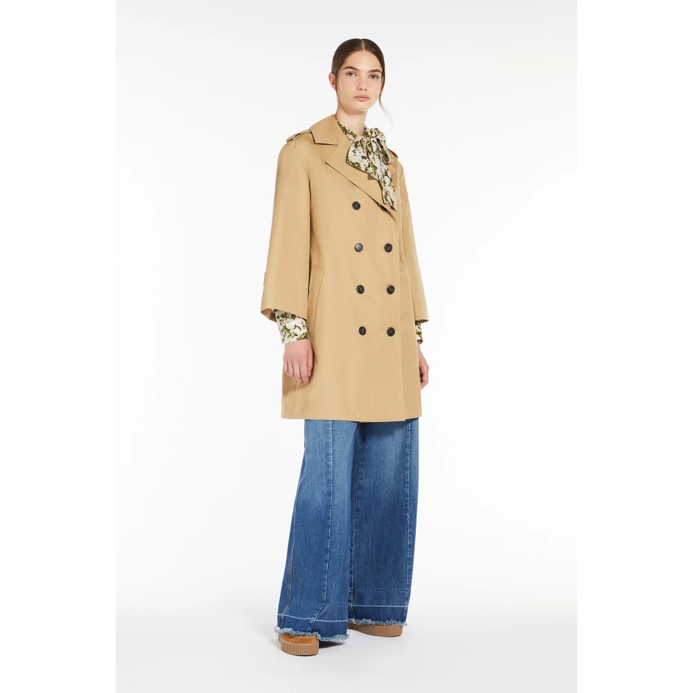 Max Mara Weekend Waterafstotende trenchcoat met uitlopende silhouet Beige Dames